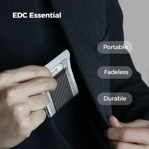 Miniatura 7 de MONOCARBON Clip de dinero de fibra de carbono para dinero en efectivo y tarjetas de crédito clip de dinero minimalista para hombres clips de dinero