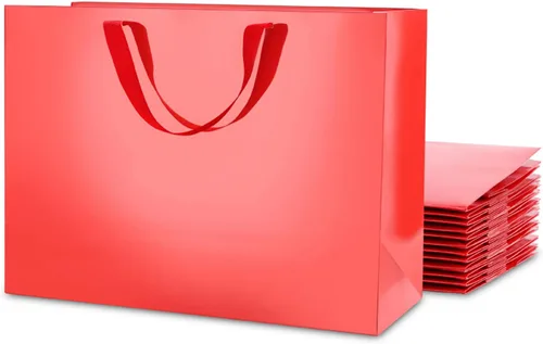 Miniatura 9 de 12 bolsas de regalo grandes de 13 x 5 x 10 pulgadas, bolsas de regalo grandes color negro mate con asas para el día de Acción de Gracias y todas