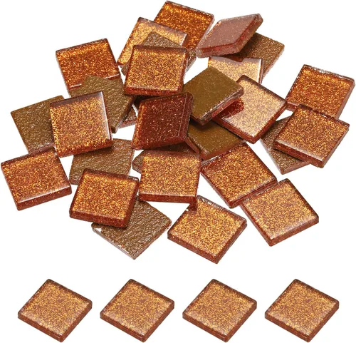Miniatura 13 de MECCANIXITY Azulejos de mosaico, azulejos de vidrio, piezas de vidrio de mosaico de cristal brillante, cuadrados a granel, 0.8 x 0.8 in para Azul