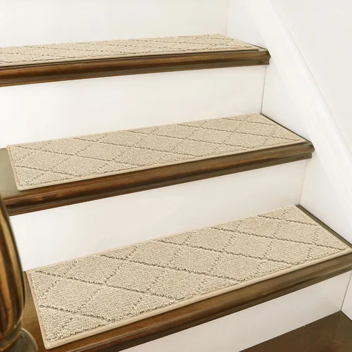 Miniatura 15 de COSY HOMEER - Alfombra antideslizante para esquinas de peldaños interiores, alfombras de escaleras para despegues resistentes al deslizamiento