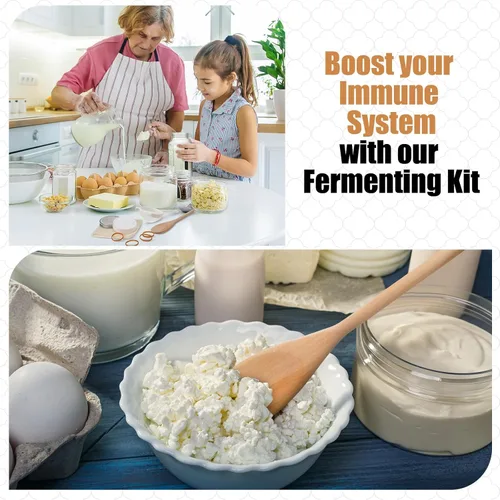 Miniatura 5 de Honeydak Kit completo de iniciación de kéfir de 16 piezas, kit de fermentador de kombucha, galón de 64 onzas, boca ancha con tapa de almacenamiento
