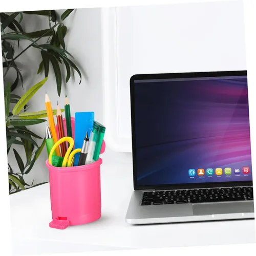 Miniatura 4 de Healeved Bote de basura de fresa, mini bote de basura para escritorio, baño, pequeño, para escritorio, automóvil, oficina, cocina, pequeño basurero
