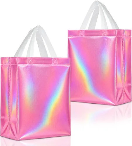 Miniatura 18 de Nush Nush Bolsas de regalo extragrandes de colores mixtos, juego de 12 bolsas de regalo extragrandes reutilizables de colores surtidos con asas