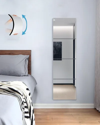 Espejo pequeño adhesivo para decoración de pared, espejos adhesivos de seguridad de plástico sin vidrio para niños pequeños, paquete de 4 azulejos