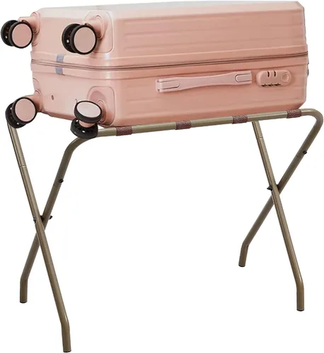Miniatura 3 de KB Designs - Soporte de maleta plegable de metal con acabado dorado para habitación de invitados, hotel, dormitorio Oro
