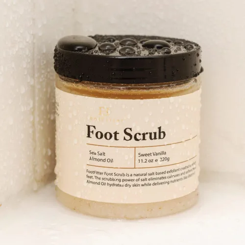 Miniatura 5 de FootFitter Exfoliante natural para pies con sal marina, cuidado de pies exfoliante profundo para piel seca, callos y talones agrietados, suaviza