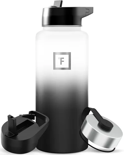 Miniatura 106 de IRON °FLASK Frasco de hidratación para acampar y senderismo con pajilla, botella de agua deportiva de acero inoxidable con aislamiento de boca