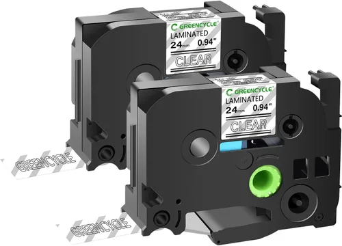 Miniatura 32 de GREENCYCLE TZe-111 - Cinta adhesiva transparente laminada de 0.23 pulgadas compatible con Brother P-Touch TZ-111 TZe111, cinta negra sobre