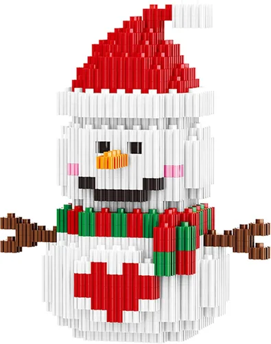 Bloques de construcción de Navidad compatibles con Lego, muñeco de nieve de Navidad, micro bloques apilables, juguetes nuevos, caja de regalo de