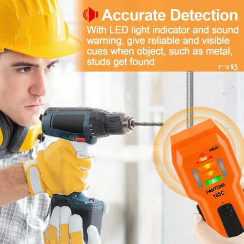 Miniatura 3 de Escáner de pared con buscador de pernos, sensor detector de madera y metales para pared de 3/4 de pulgada de grosor (ST102-naranja)