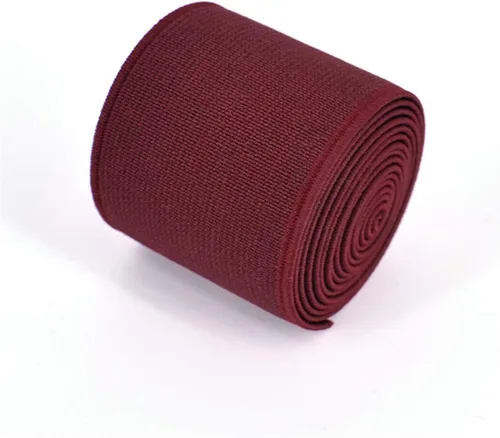 Miniatura 29 de 1 rollo de cordón elástico plano de 1.5 pulgadas de ancho por 3 yardas de banda elástica sarga de doble cara (#1 Blanco)