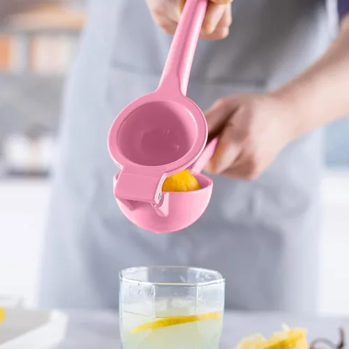 Miniatura 2 de Exprimidor manual de metal cítrico limón lima exprimidor, exprimidor de frutas, metal, herramienta de cocina (rosa)