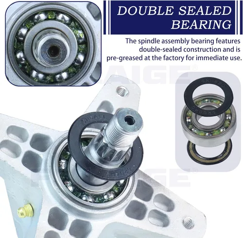 Miniatura 5 de Paquete de 2 conjuntos de husillo 918-06976 con polea 756-05034A reemplazan al husillo Cub Cadet 918-06976A 618-06976 para Cub Cadet XT1-LT42
