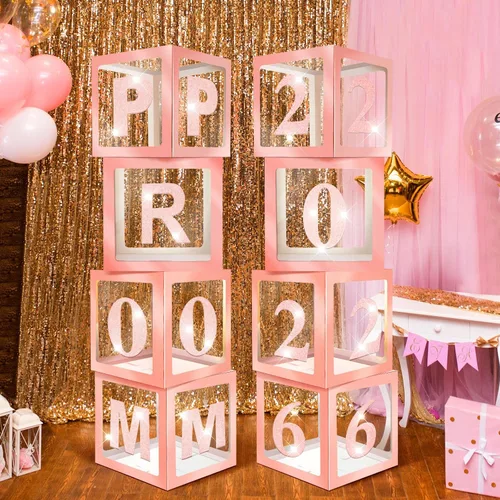 Miniatura 9 de Sinmoe 8 piezas de decoraciones de graduación para fiesta 2026, columna de graduación de 12 pulgadas, juego de cajas de globos brillantes de cloruro