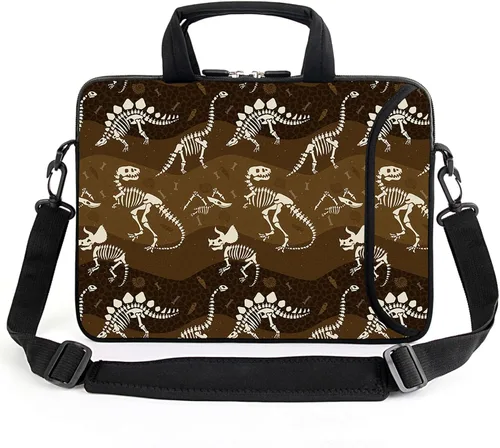 Miniatura 13 de Funda para laptop de 15.6 pulgadas, estuche para chromebook, correa de hombro ajustable con asa, bolsillo para accesorios (Galaxias azules)