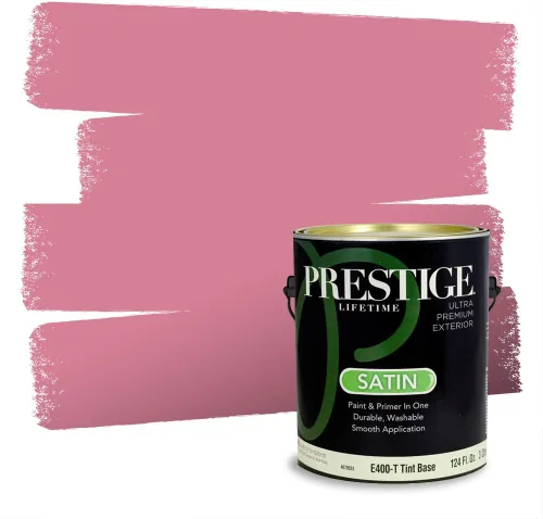 Miniatura 303 de Prestige Paints Pintura exterior e imprimación en uno, 1 galón, plano, coincidencia comparable de Valspar* Amber Rose*