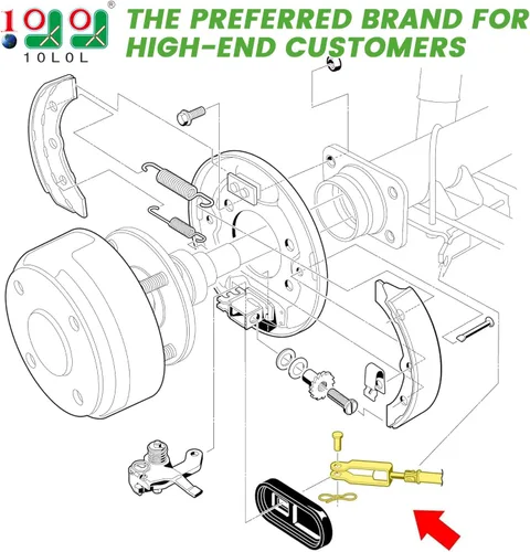 Miniatura 2 de 10L0L Cable de freno de carrito de golf para Precedent 2004 y Tempo 2018 en adelante G & E, lado del pasajero y del conductor, OEM # 103528701