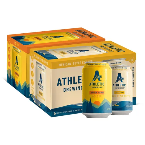 Miniatura 2 de Athletic Brewing Company Cerveza artesanal sin alcohol, dorado vegano y cobre estilo mexicano, cervezas bajas en calorías, 6 Upside Dawn y 6
