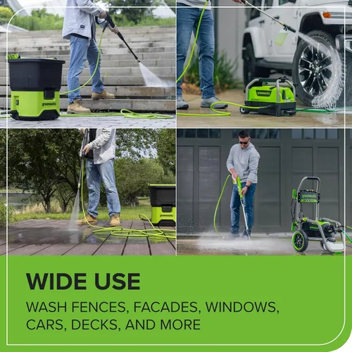 Miniatura 5 de Greenworks Manguera de alta presión verde de 25 pies