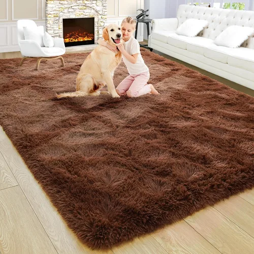 Miniatura 50 de Noahas - Alfombra suave y afelpada para habitación de niña y sala de estar, colorida, decoración para guardería, teñido anudado arcoíris, azul