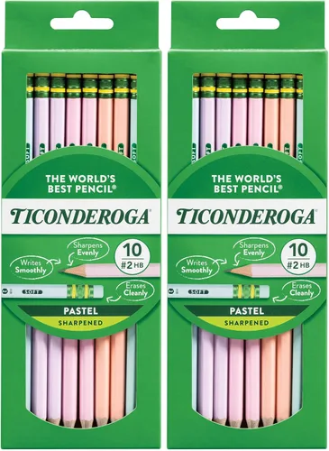 Miniatura 14 de Ticonderoga® Lápices pastel, 2 suaves, colores surtidos, paquete de 10 lápices