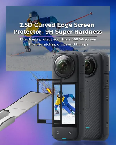 Miniatura 5 de JZW-Shop Protector de lente X4 con protector de pantalla para Insta 360 X4, protector de pantalla de vidrio templado para accesorios Insta 360 X4