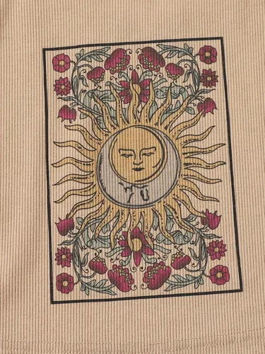 Miniatura 4 de SOLY HUX Women's Spaghetti Strap Floral Sun Graphic Print Ribbed Knit Crop Cami Top