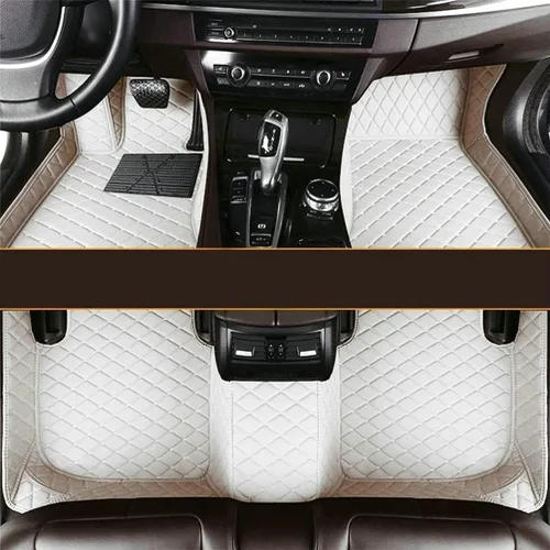 Miniatura 26 de Personaliza las alfombrillas de cuero de lujo de protección para todo tipo de clima para automóviles, SUV y camiones según el modelo automotriz Negro
