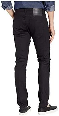 Miniatura 3 de Sin marca la marca apretado en 11 oz sólido negro elástico Selvedge