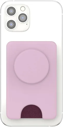Miniatura 3 de PopSockets Cartera de teléfono con agarre expandible y anillo adaptador para MagSafe, soporte para tarjetas de teléfono, compatible con carga Rosa