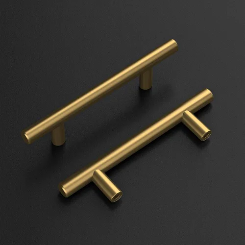 Miniatura 2 de Goldenwarm Paquete de 15 manijas doradas de 2-1/2 pulgadas, tiradores de gabinete de latón cepillado, manijas doradas para cajones de cocina