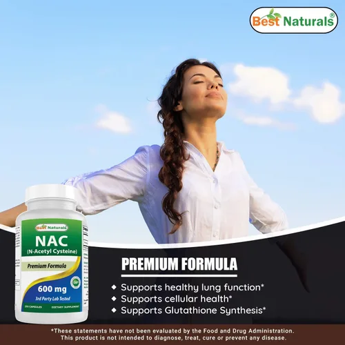 Miniatura 5 de Best Naturals D-ribosa en polvo 1 libra y NAC 600 mg