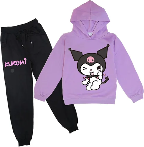 ENDOH Kids 2 Piece Hoodie Outfits-Graphic Print Hooded Tops+Sweatpants,Loose Casual Sweatshirt for Child(2-14Y)