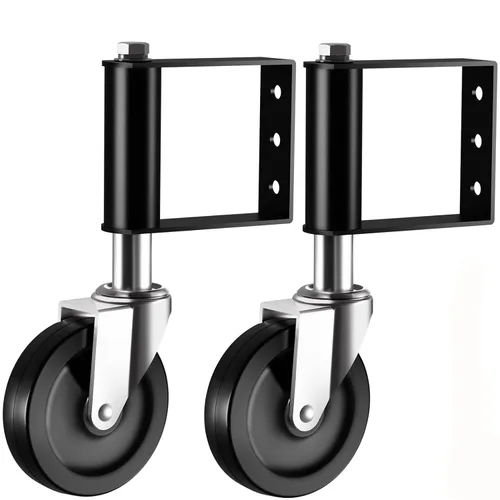 Miniatura 10 de Ronlap Ruedas de Puerta para Puerta de Madera, Rueda de Rodamiento de Puerta con Resorte Cargado para Tubo de Metal Puerta Batiente Rueda de Puerta