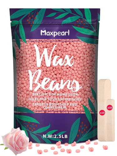 Miniatura 9 de Maxpearl - Perlas de cera dura para depilación, bolsa de recarga de 1.13 kg de cera dura para bikini brasileño, cara, cejas, axilas, brazos, pecho