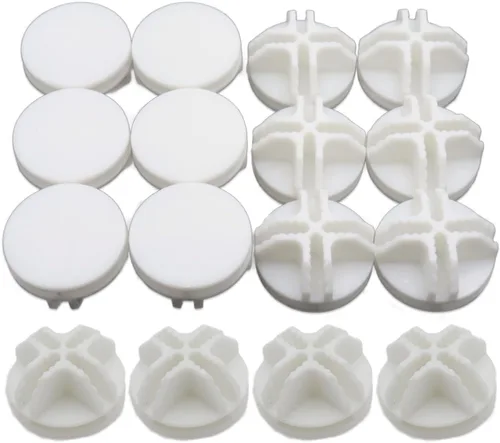 Miniatura 7 de Paquete de 16 conectores organizadores de rejilla de plástico para almacenamiento modular de armario y estanterías de rejilla metálica, conectores