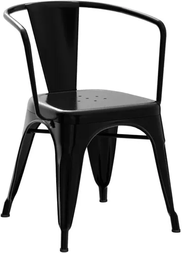 Miniatura 4 de FDW Juego de 4 sillas de comedor de metal para interiores, exteriores, patio, cocina, silla de restaurante de 18 pulgadas de altura de asiento
