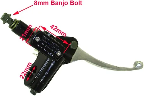 Miniatura 2 de Perno Banjo de 0.315 in 0.866 in 7/8 pulgadas Freno Hidráulico Delantero Derecho Palanca Cilindro Maestro para Pit Dirt Motor, Motocross Motocross