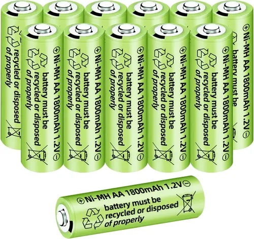 sea jump 12 pilas AA Ni-MH de 1.2 V 1800 mAh adecuadas para micrófonos inalámbricos, juguetes eléctricos, ratones RC, calculadoras, maquinillas de