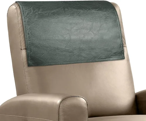 Miniatura 17 de Funda para reposacabezas para silla reclinable, protector para reposacabezas de piel sintética con correas elásticas, fundas para reposacabezas