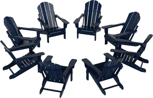 Miniatura 17 de HDPE Laguna Silla Adirondack plegable de polietileno (juego de 2), teca