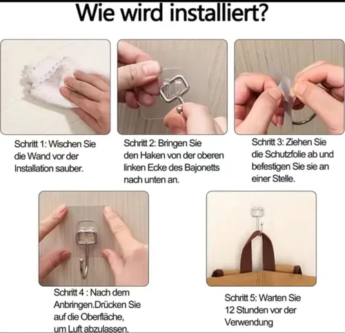 Miniatura 3 de Ganchos autoadhesivos transparentes ultra fuertes de 50 libras (máx.), ganchos de pared resistentes para cocina, baño, techo y más, la solución