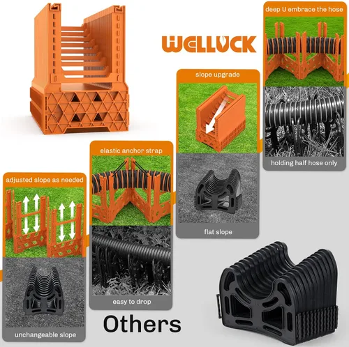 Miniatura 6 de WELLUCK Soporte de Manguera de Alcantarillado para RV de 15 Pies, Soporte de Alcantarillado para RV Naranja Brillante con Diseño de Altura
