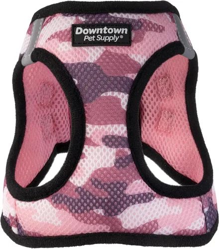Miniatura 14 de Downtown Pet Supply Arnés para perro sin tirones, tamaño X-Grande, color caqui - Arnés ajustable con tela de malla acolchada y ribete reflectante