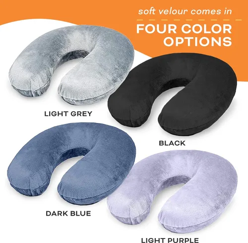 Miniatura 7 de Almohada de viaje para el cuello lavable, cómoda espuma viscoelástica, accesorios de viaje en avión, esenciales para el cuello plano, almohada