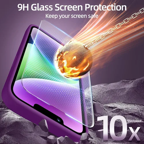 Miniatura 7 de Dssairo Funda magnética para iPhone 14, con 2 protectores de pantalla, silicona líquida mejorada, protección de cámara mejorada, protección