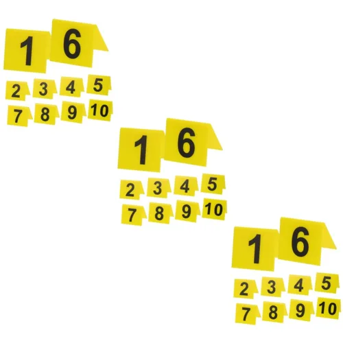 Miniatura 12 de 10 Uds. Marcadores de evidencia Escena del crimen Señalización amarilla para decoraciones de escena del crimen Tarjetas de números de mesa Amarillo