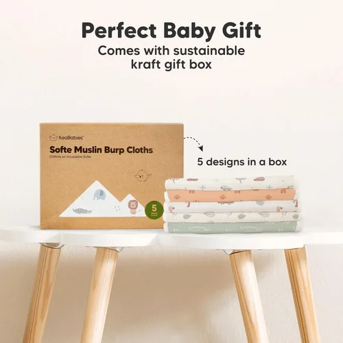 Miniatura 9 de Paquete de 5 paños de muselina para eructos para bebé, niño, niña, trapos muy absorbentes para bebés, 8 capas de viscosa derivada de toalla