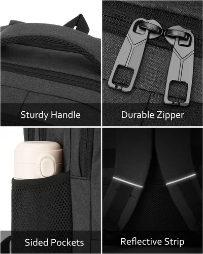 Miniatura 4 de kadilong Mochila para laptop para hombre, mochila escolar para adolescentes, niños, viajes de negocios, bolsa antirrobo con puerto de carga USB