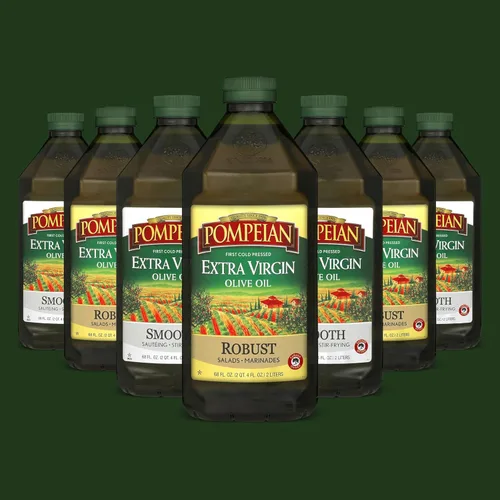 Miniatura 8 de Pompeian Paquete Variado de Aceite de Oliva Virgen Extra - Suave, Robusto, Naturalmente Sin Gluten, No Alergénico, Sin OMG, 68 Fl Oz (Paquete de 2)